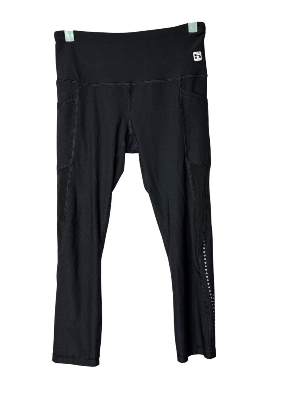Hind Womens Capri Leggings Size S Black Silver